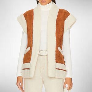 Central Park West Alwyn Vest in Cognac Size S